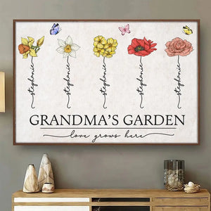 A Grandma Is Love That You Never Outgrow - Family Personalized Custom Horizontal Poster - Mother's Day, Gift For Grandma Copy