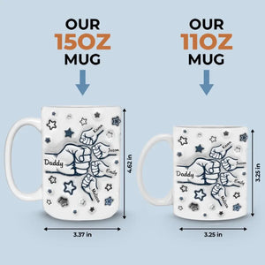 The Strong Bond Between Dad And Children - Family Personalized Custom 3D Inflated Effect Printed Mug - Father's Day, Gift For Dad, Grandpa