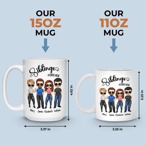 Siblings Forever - Family Personalized Custom Mug - Gift For Family Members, Siblings, Brothers, Sisters