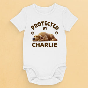 Happy To Be With You - Dog Personalized Custom Baby Onesie - Baby Shower Gift, Gift For Pet Owners, Pet Lovers
