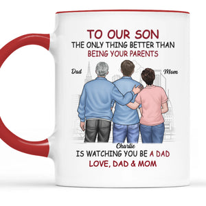 Proud Of You - Family Personalized Custom Accent Mug - Gift For Son