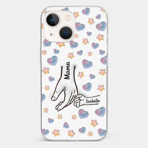 A Bond That Warms The Heart - Family Personalized Custom 3D Inflated Effect Printed Clear Phone Case - Mother's Day, Gift For Mom, Grandma