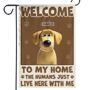 Welcome To Paw Paradise, Humans May Enter - Dog Personalized Custom Flag - Gift For Pet Owners, Pet Lovers