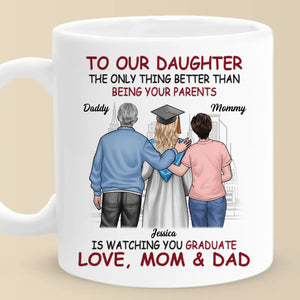 Celebrating Your Success - Family Personalized Custom Mug - Graduation Gift For Daughter