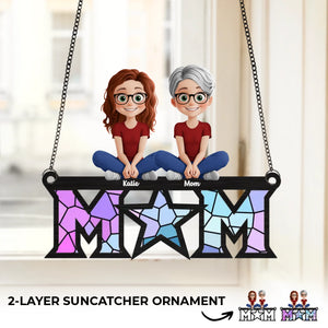 Mom, Our Guiding Star And Greatest Blessing - Family Personalized Window Hanging Suncatcher Ornament - Mother's Day, Gift For Mom, Grandma