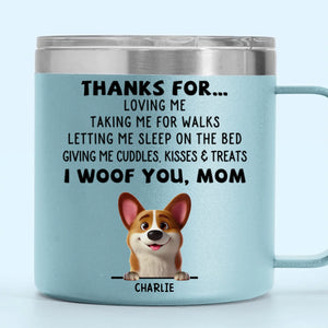 Dogs Are Joy In Fur - Dog Personalized Custom 14oz Stainless Steel Tumbler With Handle - Gift For Pet Owners, Pet Lovers