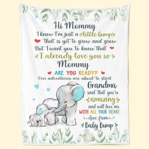 Already Loving You, Mommy - Family Personalized Custom Blanket - Mother's Day, Baby Shower Gift, Gift For First Mom