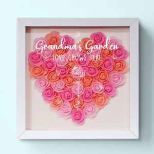 Love Blooms With You - Family Personalized Custom Flower Shadow Box - Mother's Day, Gift For Mom, Grandma