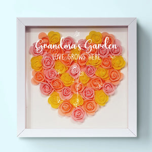Love Blooms With You - Family Personalized Custom Flower Shadow Box - Mother's Day, Gift For Mom, Grandma