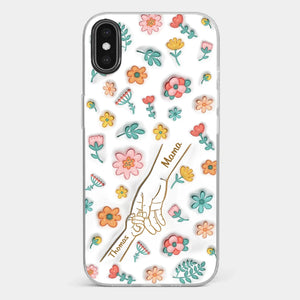 Holding Love Always - Family Personalized Custom 3D Inflated Effect Printed Clear Phone Case - Gift For Mom, Grandma