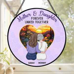 More Than Flesh And Blood, We’re Heart And Soul - Family Personalized Custom Stained Glass Window Hanging Suncatcher - Mother's Day, Gift For Mom, Daughter