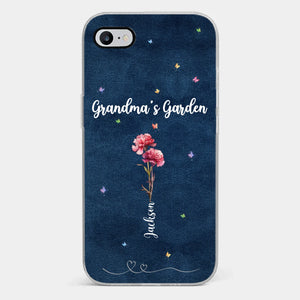 Her Garden Grows With Love - Family Personalized Custom Clear Phone Case - Mother's Day, Gift For Mom, Grandma