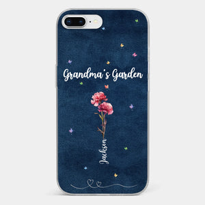 Her Garden Grows With Love - Family Personalized Custom Clear Phone Case - Mother's Day, Gift For Mom, Grandma