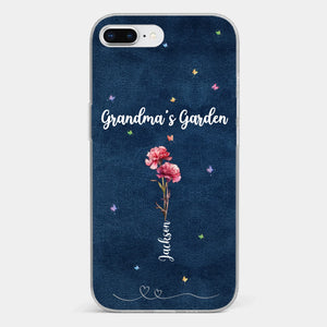 Her Garden Grows With Love - Family Personalized Custom Clear Phone Case - Mother's Day, Gift For Mom, Grandma