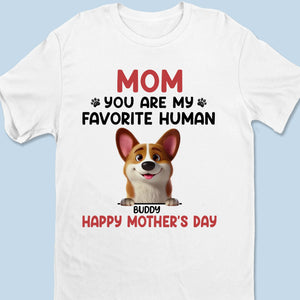 Mom, You’re Paws Down My Favorite Human - Dog Personalized Custom Unisex T-shirt, Premium T-shirt, Hoodie - Mother's Day, Gift For Pet Owners, Pet Lovers