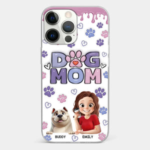 A Dog Mom’s Heart Is Always Full - Dog Personalized Custom 3D Inflated Effect Printed Clear Phone Case - Gift For Pet Owners, Pet Lover