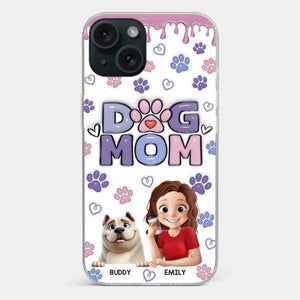A Dog Mom’s Heart Is Always Full - Dog Personalized Custom 3D Inflated Effect Printed Clear Phone Case - Gift For Pet Owners, Pet Lover