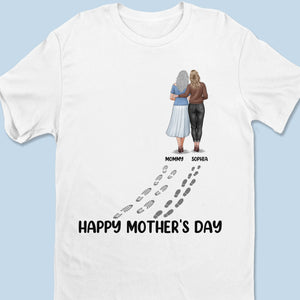 Walking Through Life, Hand In Hand - Family Personalized Custom Unisex T-shirt, Premium T-shirt, Hoodie - Mother's Day, Gift For Mom