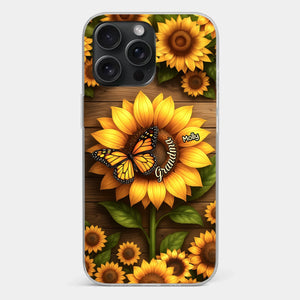 Planted With Love, Blossomed With Grandkids - Family Personalized Custom Clear Phone Case - Mother's Day, Gift For Mom, Grandma