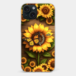 Planted With Love, Blossomed With Grandkids - Family Personalized Custom Clear Phone Case - Mother's Day, Gift For Mom, Grandma