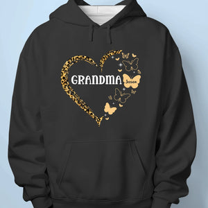 Grandma’s Love Takes Flight, Just Like Butterflies - Family Personalized Custom Unisex T-shirt, Premium T-shirt, Hoodie - Mother's Day, Gift For Mom, Grandma