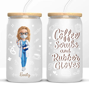 Saving Lives One Cup At A Time - Nurse Personalized Custom Glass Cup, Iced Coffee Cup - Appreciation, Thank You Gift, Nurse Life, Doctor Life