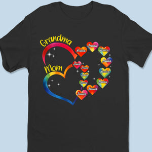 Generations Linked By Love - Family Personalized Custom Unisex T-shirt, Premium T-shirt, Hoodie - Mother's Day, Gift For Mom, Grandma