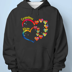 Generations Linked By Love - Family Personalized Custom Unisex T-shirt, Premium T-shirt, Hoodie - Mother's Day, Gift For Mom, Grandma