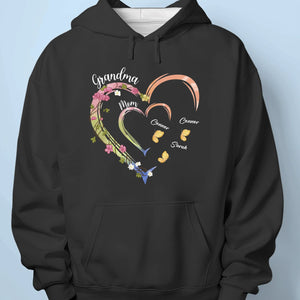 Hearts Forever Connected - Family Personalized Custom Unisex T-shirt, Premium T-shirt, Hoodie - Mother's Day, Gift For Mom, Grandma