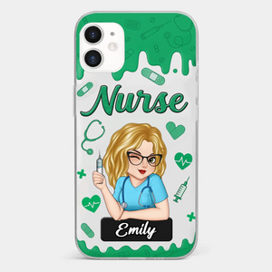 Born To Care, Trained To Heal - Nurse Personalized Custom Clear Phone Case - Appreciation, Thank You Gift, Nurse Life, Doctor Life