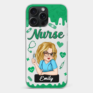 Born To Care, Trained To Heal - Nurse Personalized Custom Clear Phone Case - Appreciation, Thank You Gift, Nurse Life, Doctor Life