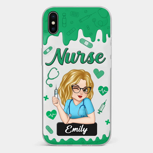 Born To Care, Trained To Heal - Nurse Personalized Custom Clear Phone Case - Appreciation, Thank You Gift, Nurse Life, Doctor Life