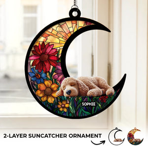 My Moon, My Memory, My Love - Memorial Personalized Window Hanging Suncatcher Ornament - Sympathy Gift For Pet Owners, Pet Lovers