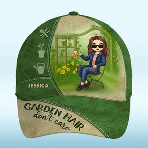 Garden Hair, Don’t Care - Family Personalized Custom Hat, All Over Print Classic Cap -  Gift For Yourself, Best Friends, Siblings, Family Members, Gardening Lovers
