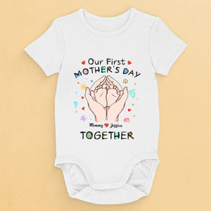 Together from Day One - Family Personalized Custom Baby Onesie - Mother's Day, Baby Shower Gift, Gift For First Mom