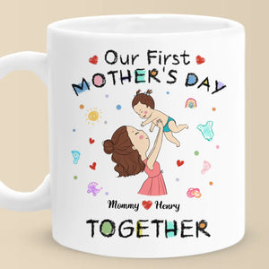The Beginning Of A Beautiful Bond - Family Personalized Custom Mug - Mother's Day, Baby Shower Gift, Gift For First Mom