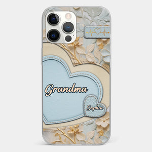 Tied Together By Love - Family Personalized Custom 3D Inflated Effect Printed Clear Phone Case - Mother's Day, Gift For Mom, Grandma