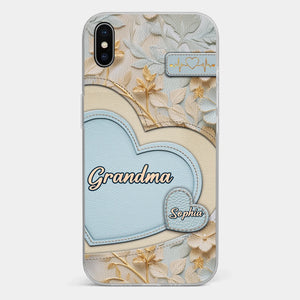 Tied Together By Love - Family Personalized Custom 3D Inflated Effect Printed Clear Phone Case - Mother's Day, Gift For Mom, Grandma