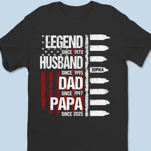 Raising Legends, One Grandkid At A Time - Family Personalized Custom Unisex T-shirt, Premium T-shirt, Hoodie - Father's Day, Gift For Dad, Grandpa