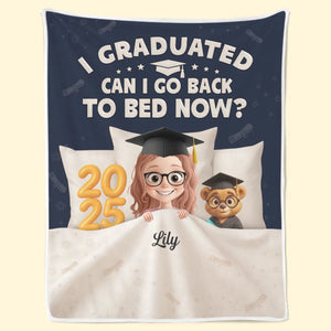 Graduation Goal Met Bedtime Reset - Family Personalized Custom 3D Inflated Effect Printed Blanket - Graduation Gift For Family Members, Siblings, Brothers, Sisters