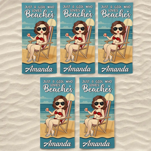 Just A Girl Who Needs Vitamin Sea - Bestie Personalized Custom Beach Towel - Summer Vacation Gift, Birthday Pool Party Gift For Best Friends, BFF, Sisters