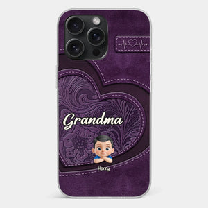 Always In Your Hug, Grandma - Family Personalized Custom Clear Phone Case - Mother's Day, Gift For Mom, Grandma