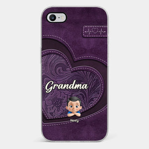 Always In Your Hug, Grandma - Family Personalized Custom Clear Phone Case - Mother's Day, Gift For Mom, Grandma