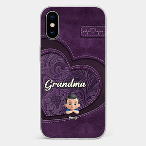 Always In Your Hug, Grandma - Family Personalized Custom Clear Phone Case - Mother's Day, Gift For Mom, Grandma