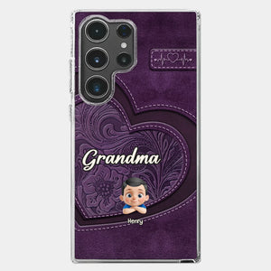 Always In Your Hug, Grandma - Family Personalized Custom Clear Phone Case - Mother's Day, Gift For Mom, Grandma