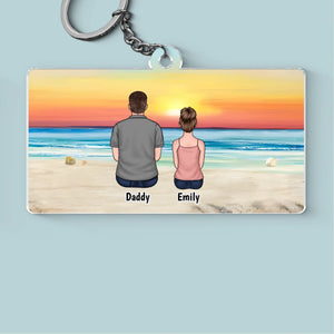 Guided By Your Love, Always - Family Personalized Custom Shaped Acrylic Keychain - Father's Day, Gift For Dad, Grandpa