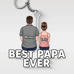 You Make Us Proud, Dad - Family Personalized Custom Shaped Acrylic Keychain - Father's Day, Gift For Dad, Grandpa