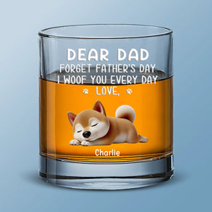 I Wag My Tail For You Every Day, Dad - Dog Personalized Custom Whiskey Glass - Father's Day, Gift For Pet Owners, Pet Lovers