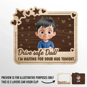 Hurry Home To Us - Family Personalized Custom Car Visor Clip - Father's Day, Gift For Dad, Grandpa