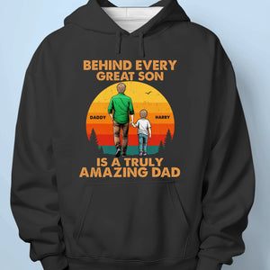 Dad And Son Strong Bond - Family Personalized Custom Unisex T-shirt, Premium T-shirt, Hoodie - Father's Day, Gift For Dad, Grandpa